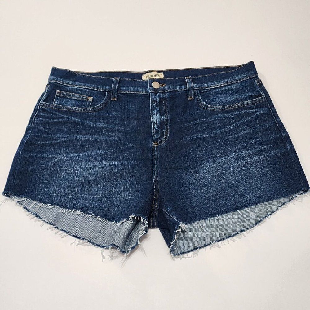 NWT L’Agence Audrey's  Size 32 Midrise‎ Raw Hem Denim Shorts $220